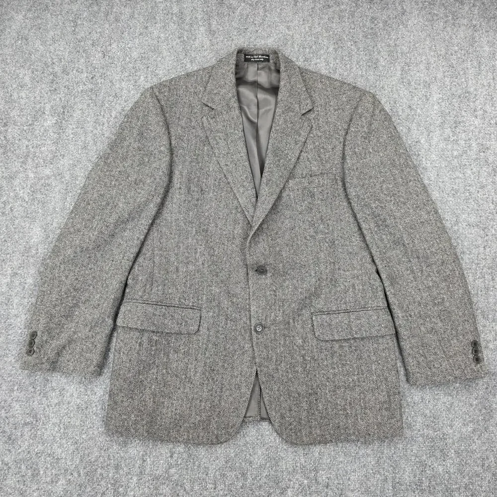Gianfranco Ruffini Blazer Mens 42R Gray Herringbone Camel Hair Blend Italy Made - Picture 4 of 16